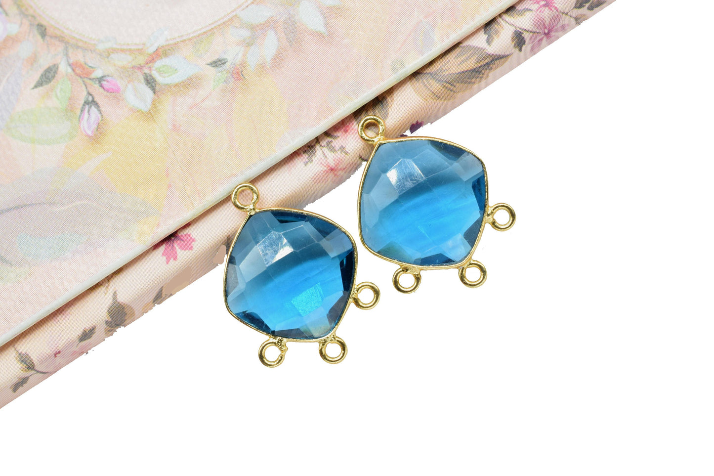 Neon Apatite 14mm Cushion shape Charm,Neon Apatite Gemstone Faceted Bezel,Apatite Gold Plating Single Bail Pendant,Neon Apatite Bezel charm