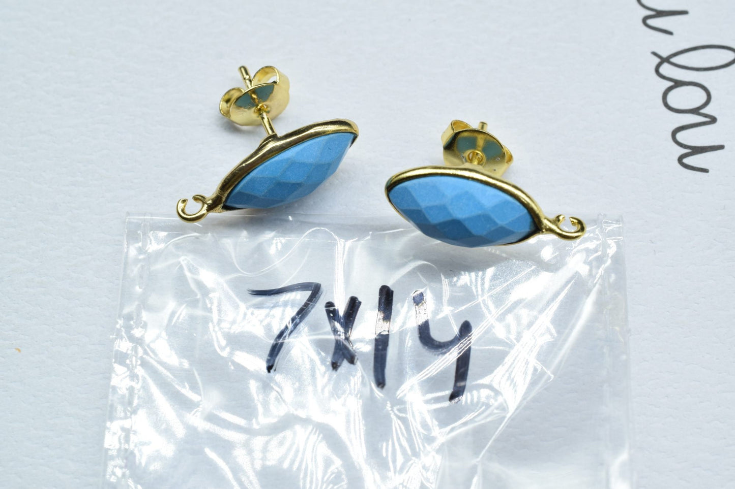 Turquoise Marquise Earring Connector,Gemstone Stud Connector,Craft Supplies,Jewelry Findings,Jewelry Making Connector,Turquoise Jewelry,Gift