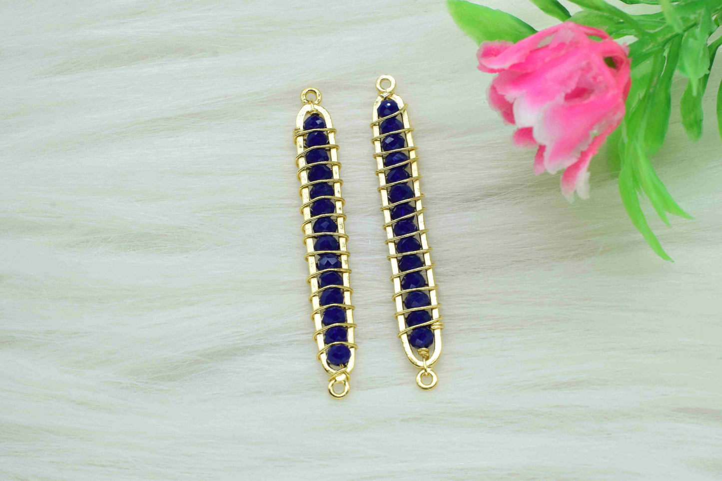 Lapis Lazuli beaded Bar Finding Connector,Lapis Bar Pendant Necklace,Lapis Bar Bracelet,Beaded Bar Finding Component,Lapis jewelry,Gift