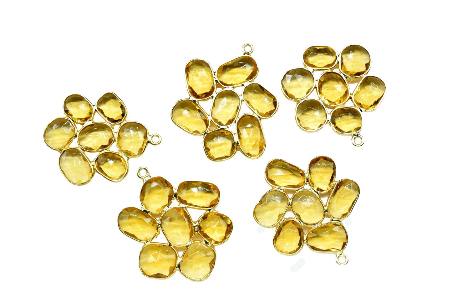 Citrine Quartz Dangle Earring Component,Citrine Quartz Earring Connector,Pendant Jewelry Connectors,Citrine Gemstone Gold Plating Necklace