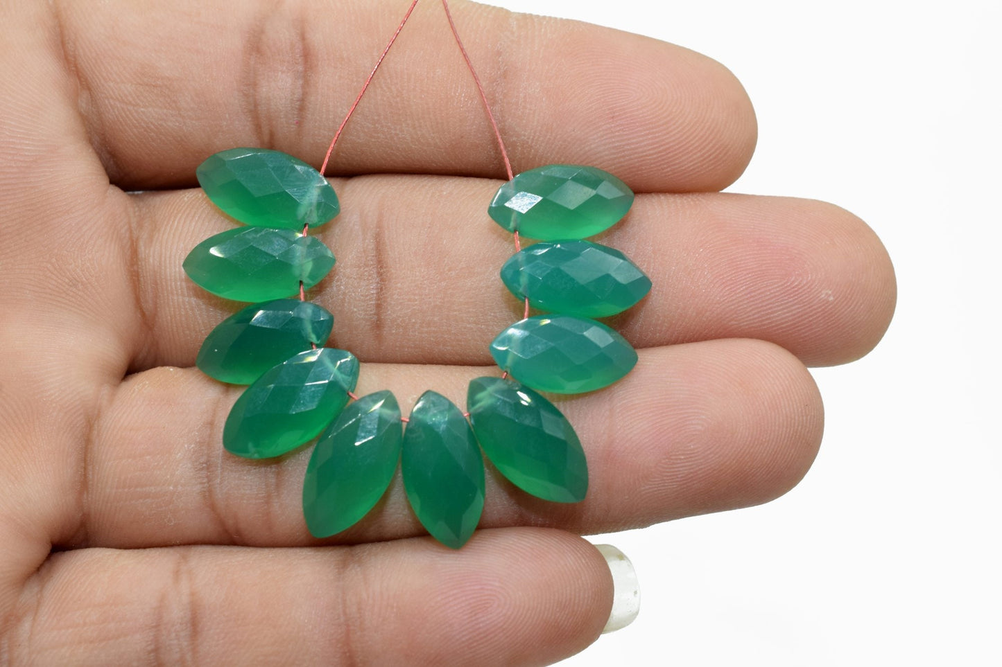 Green Onyx Marquise briolettes,6x12mm marquise,Green Onyx Pear Briolettes Supplies,Craft Supplies,Green Onyx Micro Briolette Bead,Green Onyx