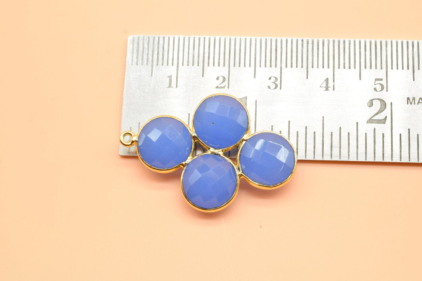 Blue Chalcedony Earring Component,Blue Chalcedony Attached Bezel,Blue Chalcedony Pendant,Attached Bezel Earring,Blue Chalcedony Earring,Gift