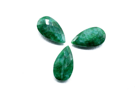 Emerald Faceted 10x18mm pear shape Briolettes,Emerald Jewelry Making,Emerald pear shape Beads,Emerald Faceted Beads,Emerald Teardrop