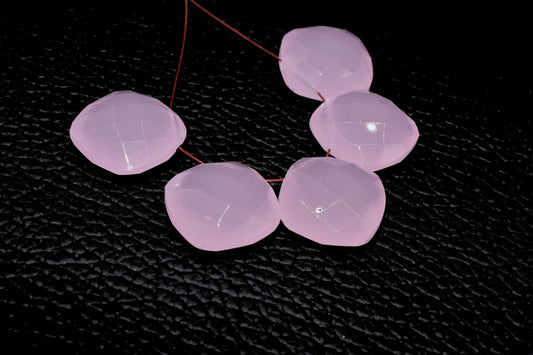 Natural Rose quartz 15mm cushion Briolettes,Side drilled Briolette, Cushion Briolettes,jewelry supplies,Top Quality Checker Cut Briolette,