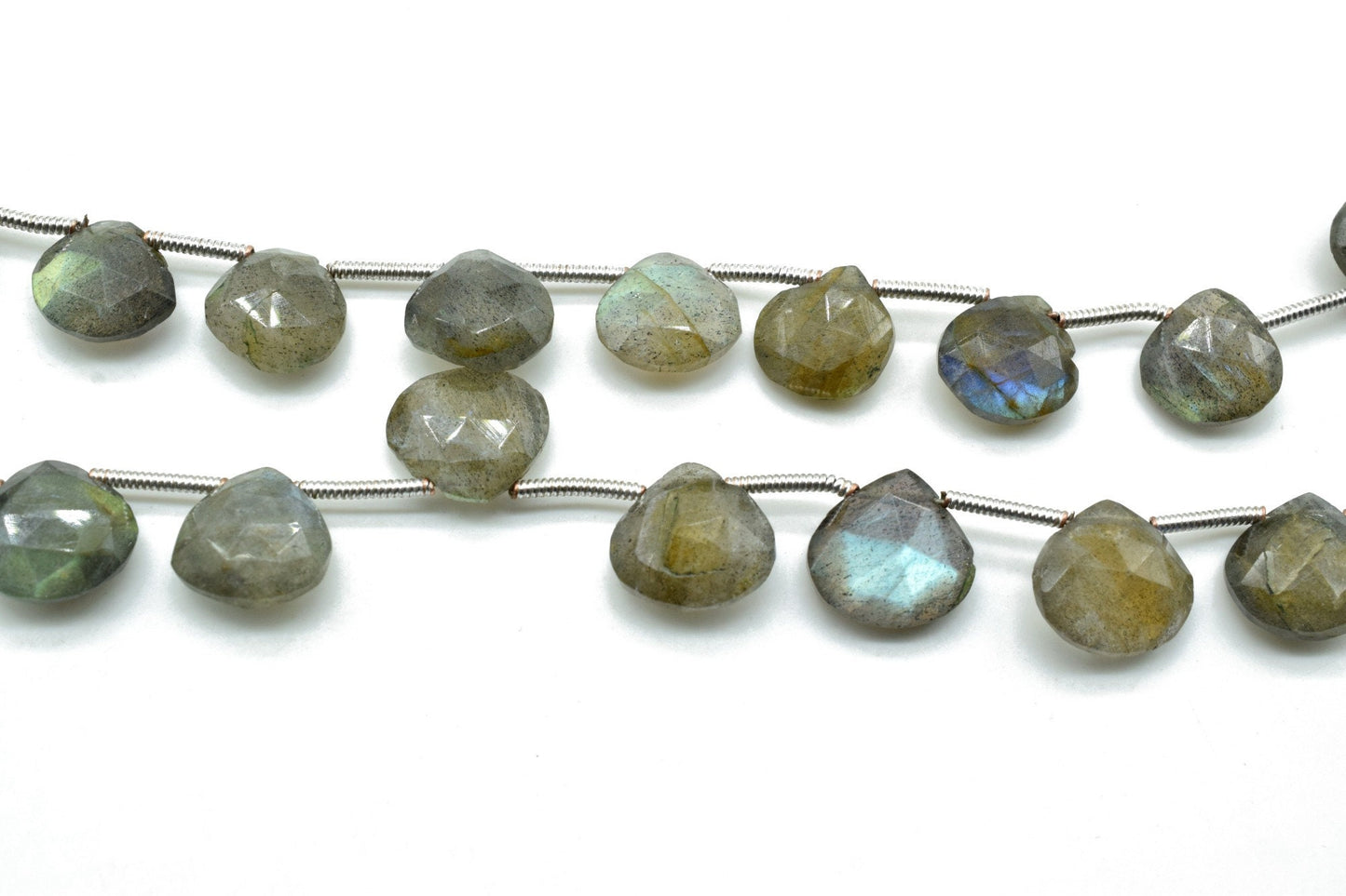 Labradorite 10 Heart Shape Briolettes,Labradorite Drilled briolettes,Labradorite faceted Briolettes strand,beads strand,Labradorite jewelry