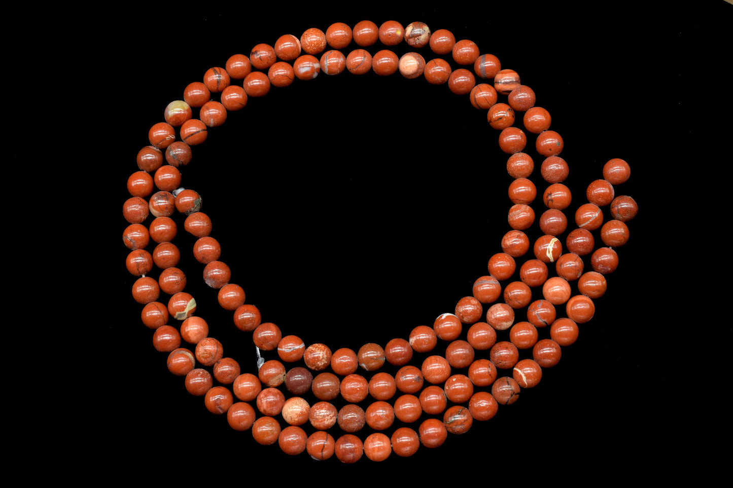 Natural Red Jasper Round Smooth Beads,Red Jasper Round Ball,Handmade Jewelry,16 Inch Strand,AAA Quality,Jewelry Making Crafts,6mm,Gift