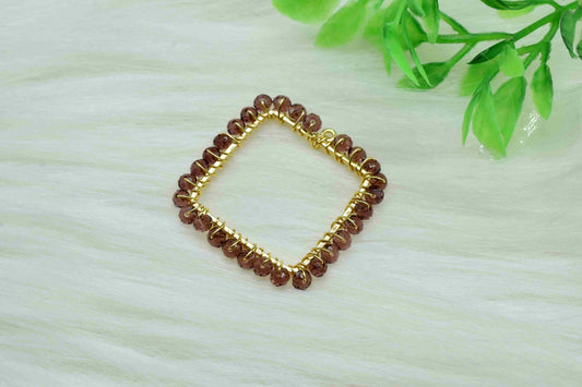 Pink Amethyst Wire Wrapped Dangle Connector,Beaded Earring Connector,Gemstone Component,Handmade Earring,Finding Necklace Component Jewelry,