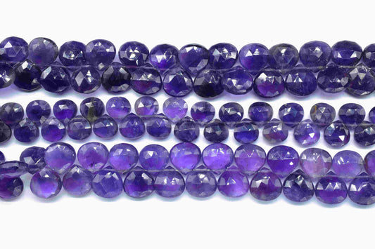 Amethyst 10mm Heart Shape Briolette,Faceted Beads for Jewelry Making,Natural Gemstone Beads, Amethyst Heart Shape Bead,Amethyst Beads Strand