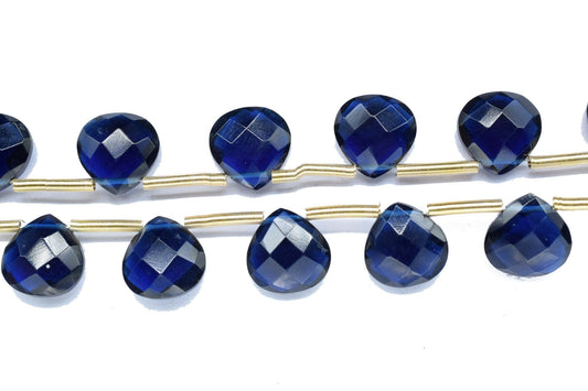 Blue Kaynite Faceted Heart Shape Briolettes, Blue Gemstone Heart Beads, Kaynite 9 Inch Strands,Jewelry Making Supplies,Kaynite Heart Jewelry