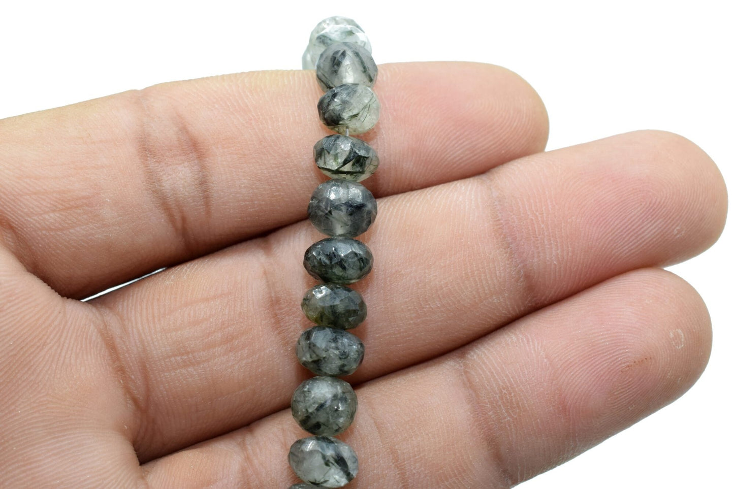 Black Rutile 7mm faceted Rondelle Beads,Black Rutile beads,Jewelry Making beads Craft,Black Rutile Gemstone Bead,Black Rutile fine beads