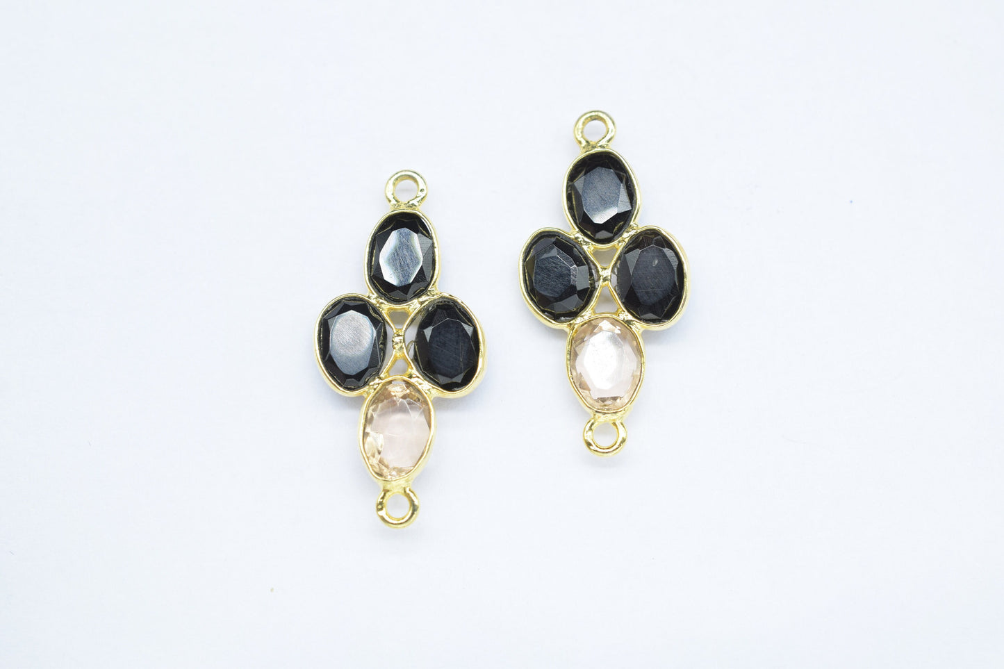 Black Onyx Gemstone Component/Rose Quartz Faceted Cut Stones/Earring Component/Gemstone Pendant/Jewelry Making/Earring/Wholesale Supply