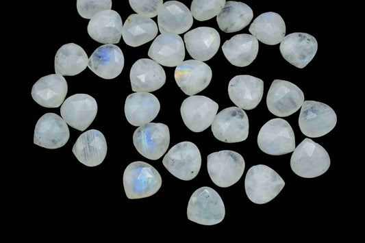 Rainbow Moonstone 10mm Faceted Heart Shape Beads,Moonstone Heart Shape Briolettes,Moonstone Jewelry Bead,Moonstone bead,Moonstone Briolettes
