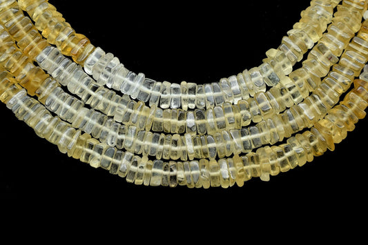 Citrine Heishi Beads, Natural Citrine Heishi Cut Beads, Citrine Smooth Square Bead,Citrine Heishi Bead,Natural Gemstones,November Birthstone