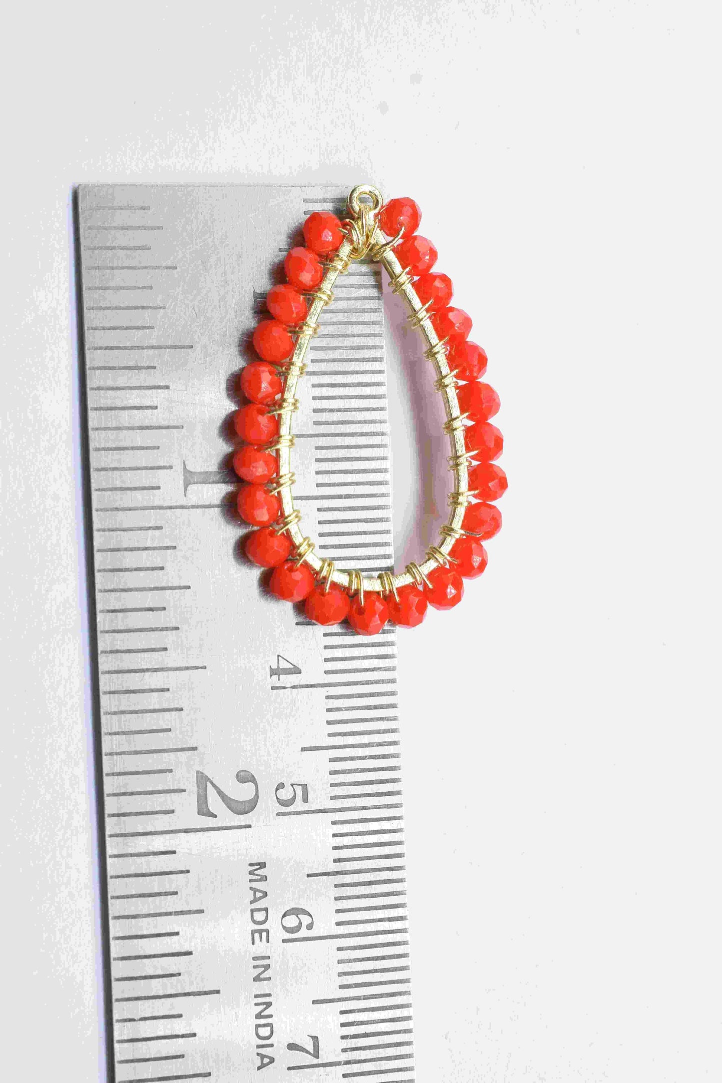 Red Coral Wire Wrapped Earring,Gemstone Component,Handmade Earring,Dangle Earring Component,Findings Earring Component,Connector Jewelry