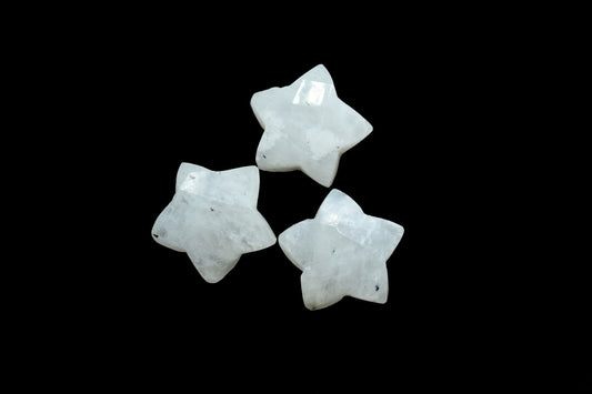 Moonstone 14mm carved star shape Briolettes,star shape Faceted Briolette,Gemstone,Hand Carved Briolette,Carving Gemstone,Carved stones