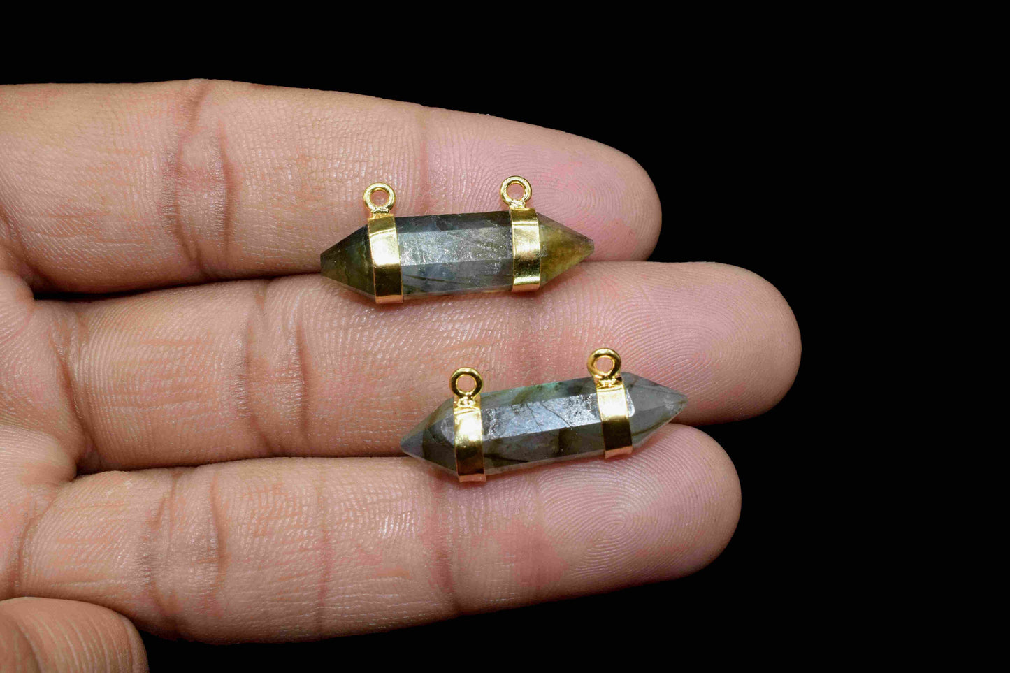 Labradorite Point Pendant,Grey Gemstone Pendant,Pencil Connector,Labradorite Pendant Jewelry,Pencil Point Pendant,Gold Handmade Jewelry,Gift