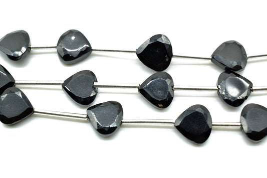 Black onyx faceted heart Shape Briolettes,Black onyx Beads,Drops briolette strand,Jewelry making bead,AAA Quality 8mm Heart Shape Briolettes
