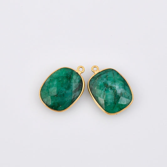 Emerald Bezel,charms,connector,pendant,15x20Rectangle Shape Gold Plated bezel,Beautiful Emerald Bezel,jewelry making charm,Gold Plated Bezel