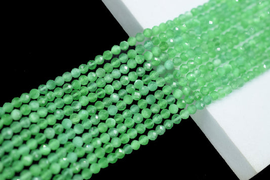 Green Onyx AAA Faceted beads/Green Stone Beads/Rondelle Beads/Jewerly Making Beads/Micro Cut Beads/Loose Gemstone Beads/Wholesale Beads