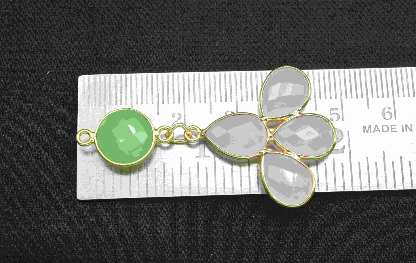 Prehnite Pendant Charms , Rose Quartz Dangle Earring Component , Multi Gemstone Dangle Earring , Component Jewelry , B'day Gift