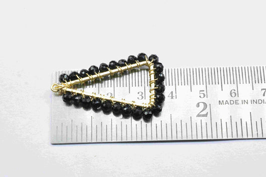 Gemstone Component Black Onyx Wire Wrapped Dangle Earring,Component Jewelry,Component Triangle Shape Pendant Jewelry,Beads Connector Earring