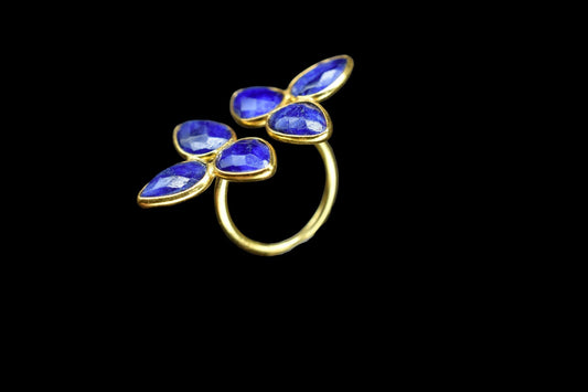 Blue Sapphire Ring/Pear cut Stone Ring/Sapphire Jewelry/Gemstone Ring/Blue Engagement Ring/Bridal Jewelry/Handmade Ring/Blue Gemstone Ring