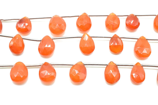 Carnelian 7x10mm TearDrop Briolettes,Carnelian drops,Jewelry making beads,Supplies beads,Carnelian Pear shape Briolettes,Briolettes strand