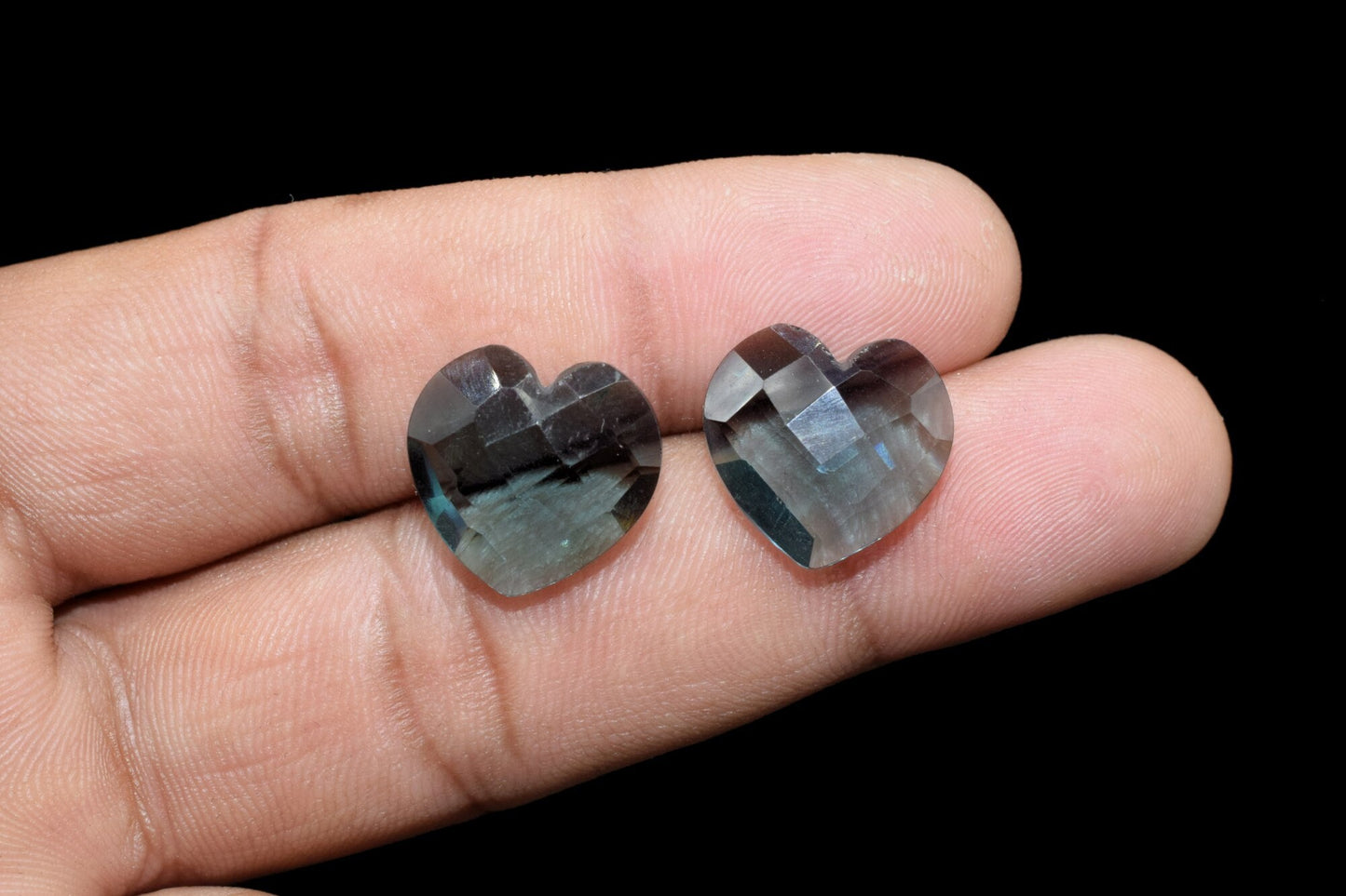 Iolite Heart Shape Carving Briolettes, Iolite Fancy Carved 14mm Briolettes,iolite pair, losse gemstone beads,carving heart Briolettes.beads