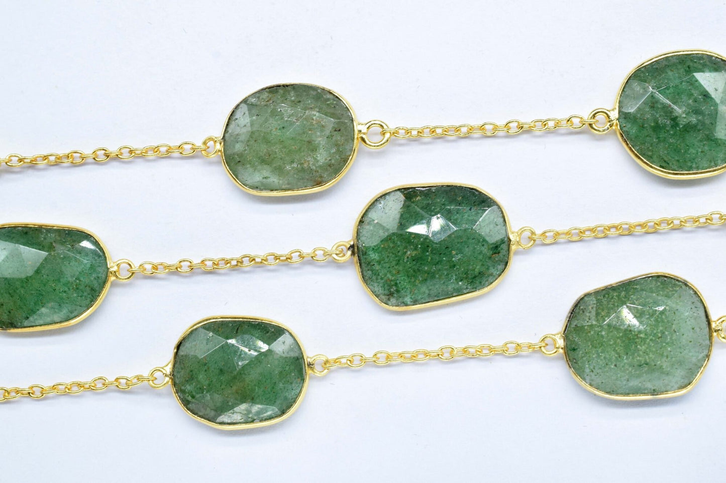 Green Stawbery Faceted Bezel Connector,Green Quartz Bezel Chain,Free Size Gemstone Connector,Jewelry making chain,Green Quartz Bezel Jewelry
