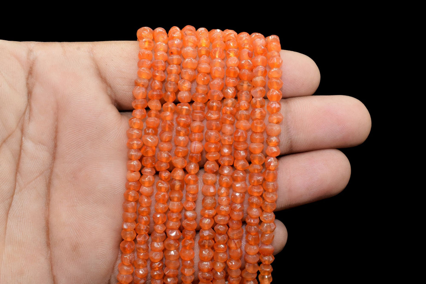 Natural Carnelian Rondelles Beads Stone, Carnelian Rondelle handcut faceted Beads wholesale price, Jewelry Making, Full Strand beads
