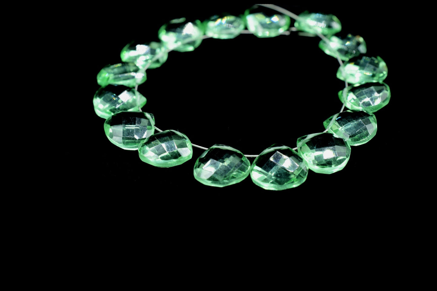 Green Amethyst Faceted Heart Shape Briolettes,10mm Heart Shap Beads Strand,Green Amethyst Briolettes Strand,10mm Heart Shape Strand,9 inches