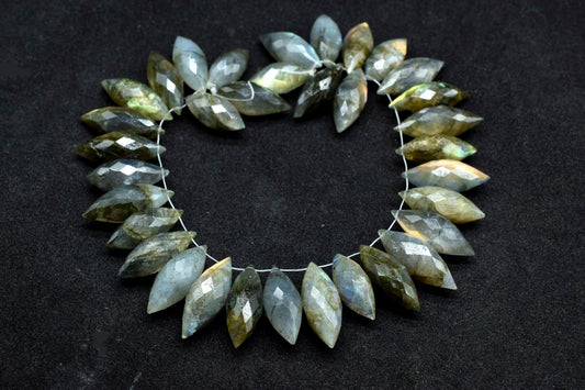 Labradorite faceted Dew Drops beads,11x26mm Dew Drops briolettes,Spiky tear drops,jewelry making drops,Grey Gemstone briolettes,fancy shape
