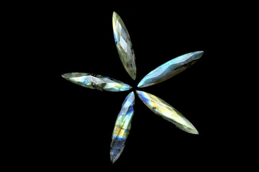 Labradorite Faceted Marquise Briolettes, 10x34mm Marquise Briolettes, Grey Gemstone Briolettes, Fancy Shape, Teardrop Briolettes, Jewelry