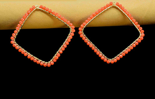 Carnelian Beaded Earring Connector,Gemstone Wire Wrapped Components,Dangle Earring Component,Finding Necklace,Pendant Jewelry Connectors,