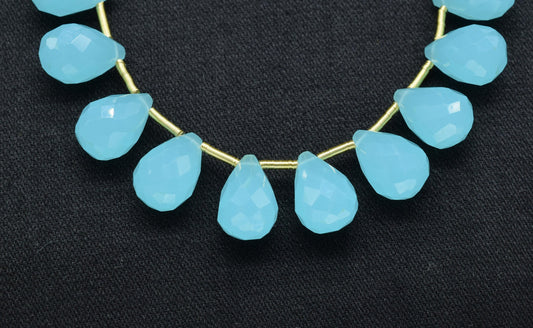 peru Chalcedony Faceted drop Shape Briolettes,10x14mm Faceted Teardro,Peru Chalcedony Faceted Briolettes,jewelry making Beads,Chalcedony