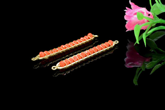 Carnelian beaded Bar Finding Connector,Gemstone Bar Pendant Necklace,Carnelian Bar Bracelet,Bead Bar Finding Component,Carnelian jewelry,