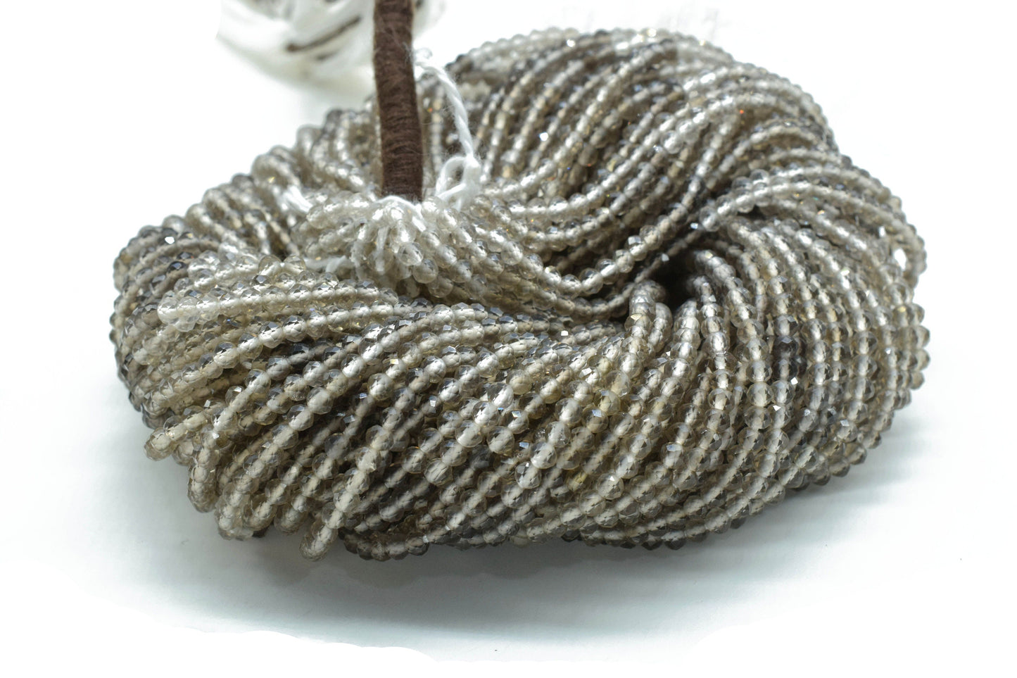 Smoky Faceted Rondelle Beads,3mm Rondelle Beads,Shaded Smoky Beads,13"Strand,Micro faceted beads,Gemstone Beads Jewelry Making supply,Gift