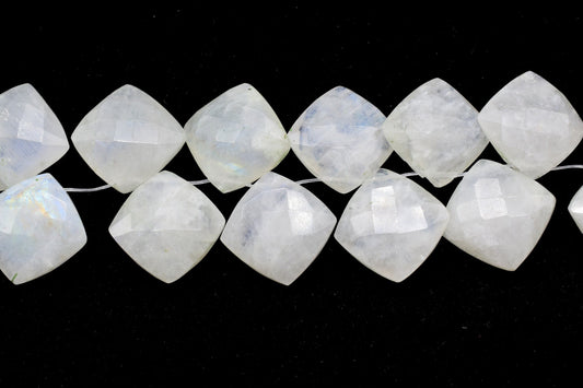 Moonstone Faceted Cushion Briolettes,Moonstone Square briolettes,Moonstone Drilled briolettes,Moonstone 14mm briolettes,MoonstoneTop quality