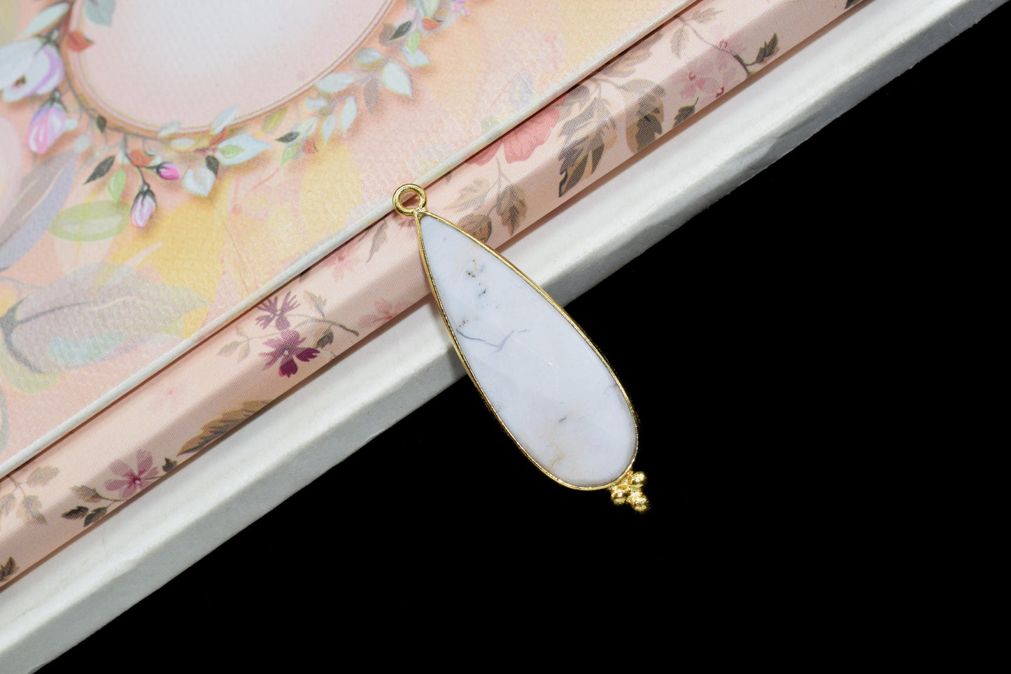 Dendrite Opal 10x30mm Bezel charms,Dendrite Pendant,Station Bezel Link,Single Bail Connectors Supply,Connector Pendant,Gemstone Teardrops