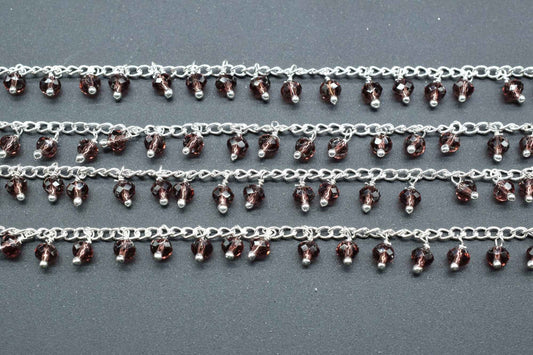 Rhodolite Garnet Rosary Chain,Garnet Cluster Rosary,Wire Wrapped Rosary Chain,Gemsatone Bulk Rosary Roll,Jewelry Making Chain,Garnet Beads
