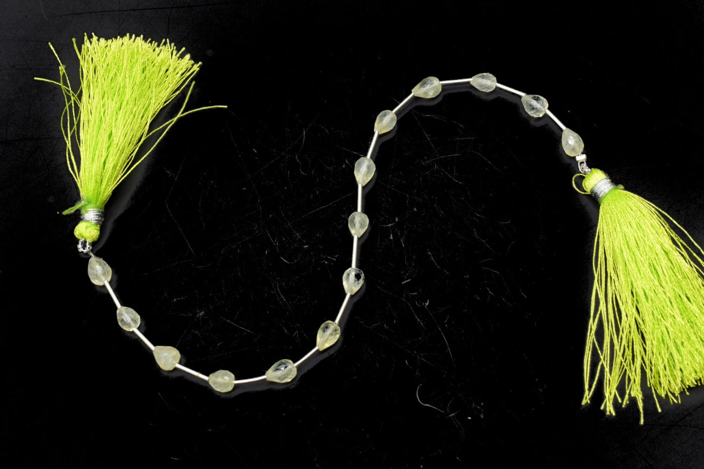 Prehnite 6x8mm Drop Briolettes,Prehnite drops strand,Jewelry making beads,Supplies beads,Prehnite drop shape Briolettes strand,Prehnite gift