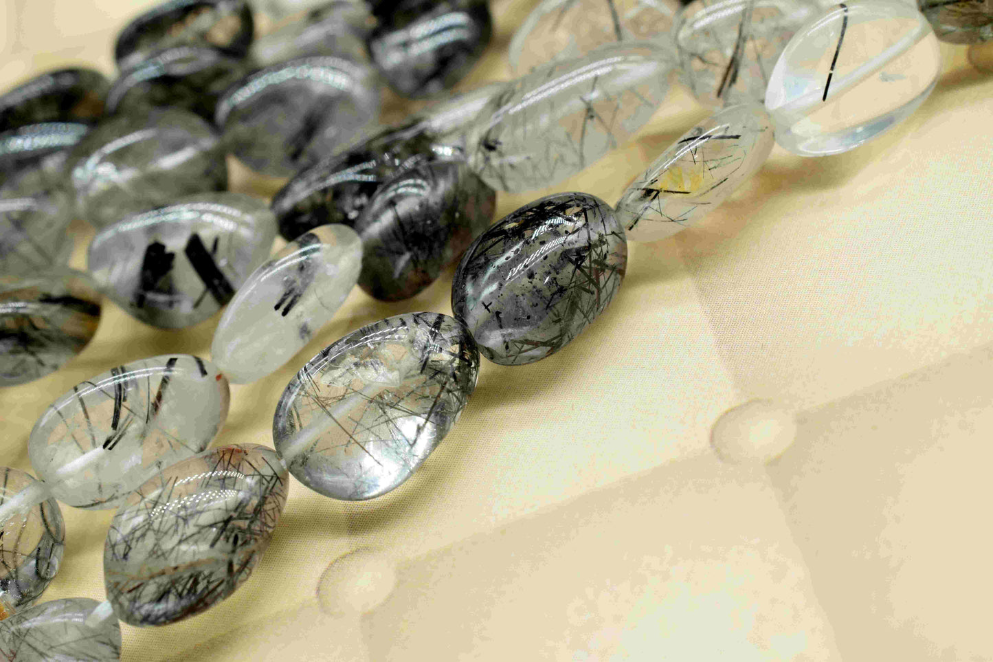 Black Rutile nugget Strand,Black Rutile Beads Jewelry,Gift,Black Rutile smooth nuggets,handmade Necklace,Oval Shape Gemstone Tumble Beads,