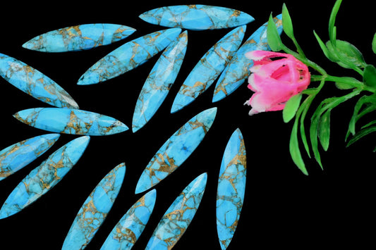 Copper Turquoise Teardrop Shape 7x34mm Briolettes, Turquoise Faceted Briolettes Beads Strands, Turquoise Long Drop Briolette,Craft Supplies