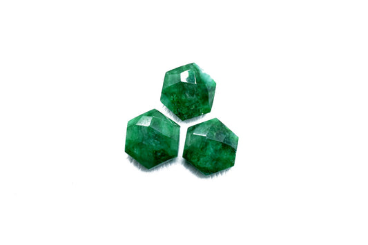 Emerald Faceted 10mm Hexagon Briolettes,Green Emerald Hexagon Beads,Emerald Jewelry Beads,Fancy Briolette Beads,Emerald Faceted Beads,Gift