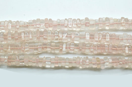 Pink Chalcedony Heishi Shape Beads Size 4-6MM 16 inch strand Approx,Heishi Square Bead,Jewelry Making Crafts,Beads For Bracelets,Rose Quartz
