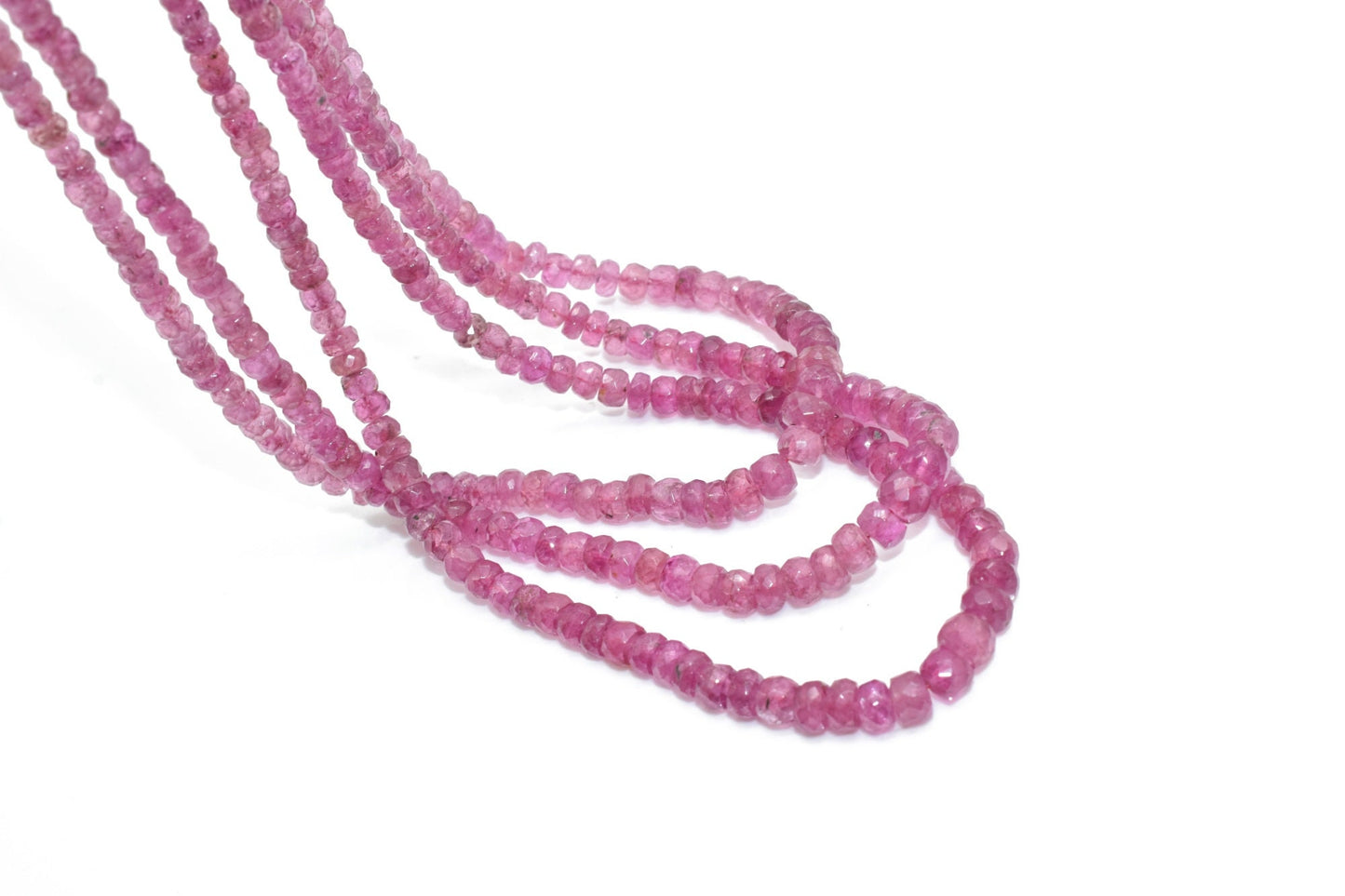Pink Sapphire faceted Beads,pink Rondelle beads,Sapphire beads,Precious gemstone beads,pink color beads,3 to 4 beads,jewelry making beads