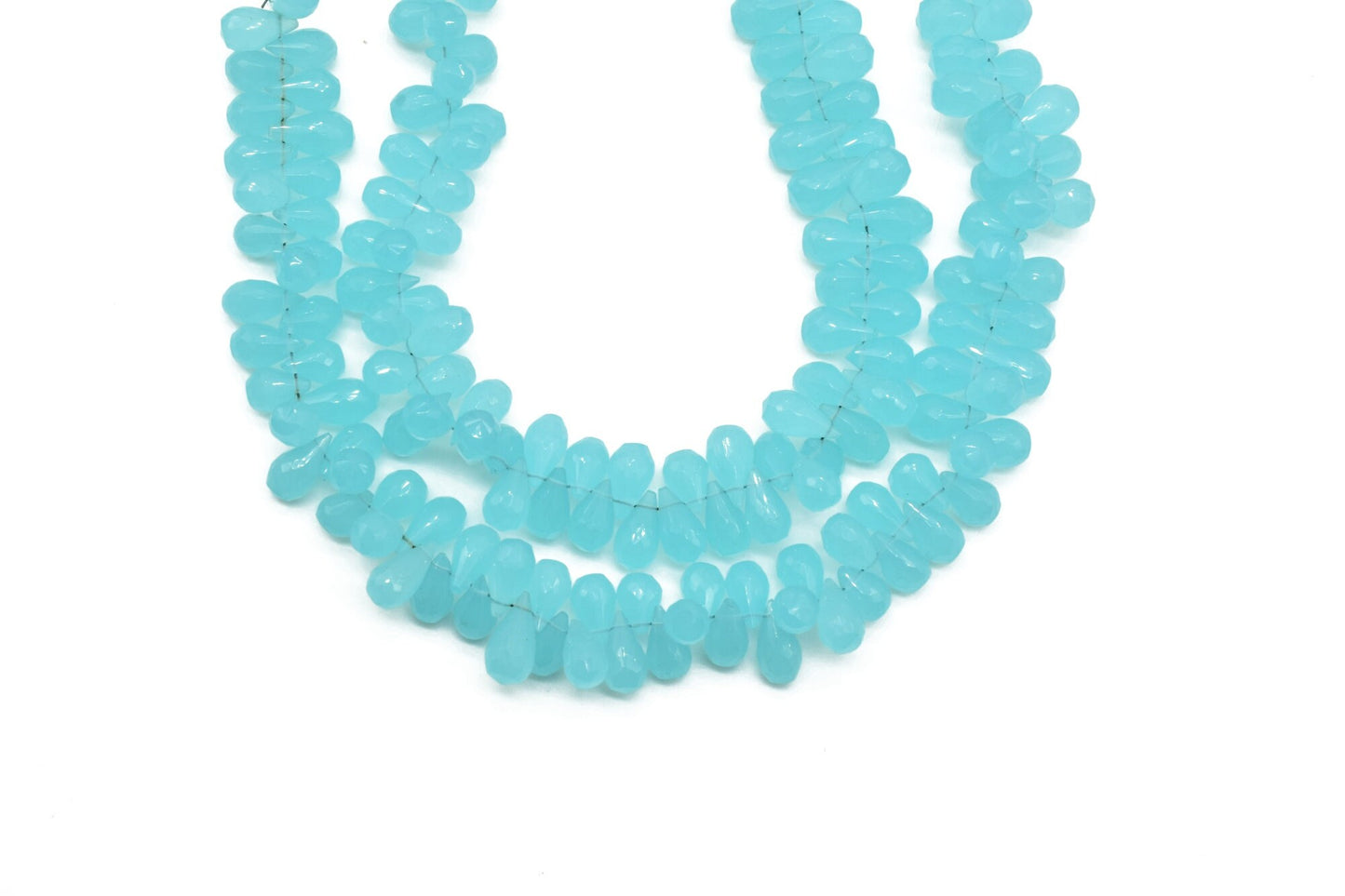 Peru Chalcedony faceted drops,AAA Quality teardrop bead,bridal Jewelry Making Supplie,Peru Chalcedony Teardrop,6x10 mm drops,9'' drop srtand