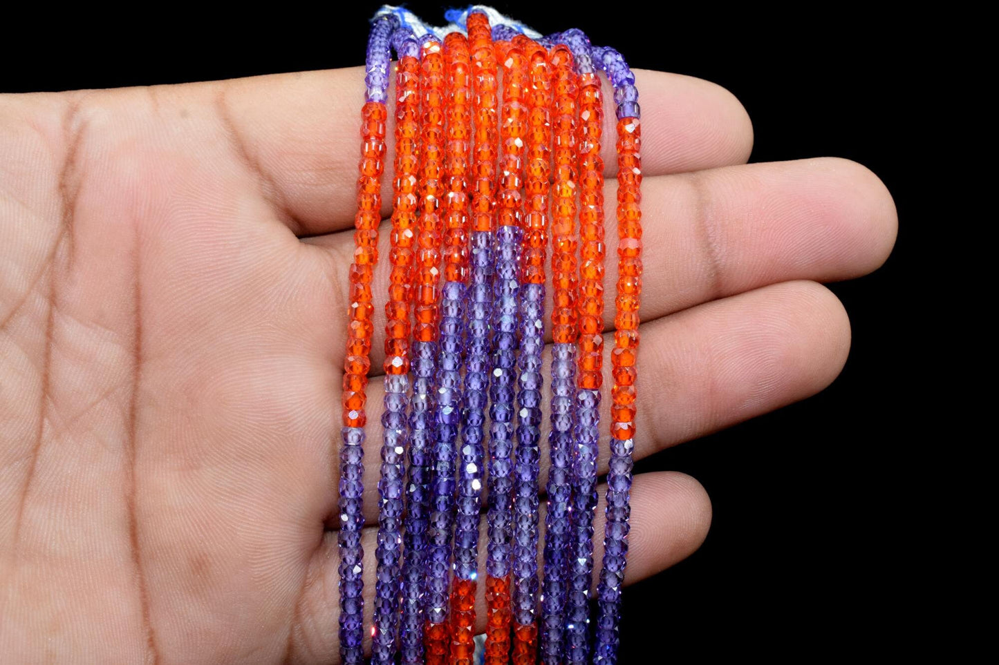 5 String Of Multi stone Necklace,Natural Cubic Zirconia Beads Necklace,Cubic Zirconia Muliti Color Beads Necklace,Cubic Zirconia Necklace,