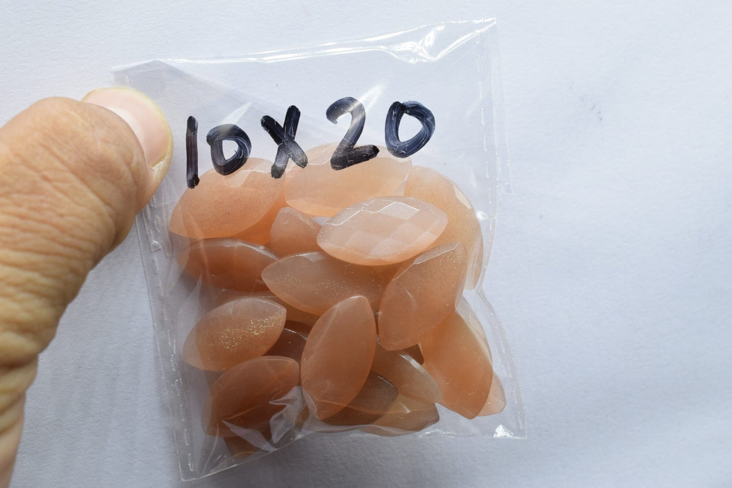 Peach Moonstone 10x20mm Marquise shape Faceted Hand Cut Gemstone Briolette,Marquise Shape Briolette - Loose Gemstone -,gemstone briolettes