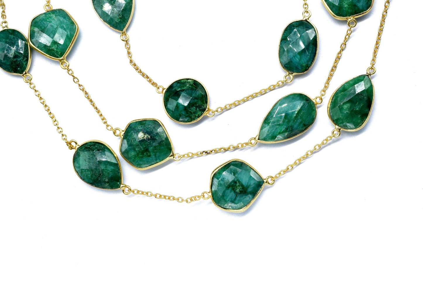 Emerald Faceted Bezel Chain Connector, Emerald Bezel Chain, Free Size Gemstone Connector,Jewelry Making Chain,Handmade Emerald Bezel Jewelry